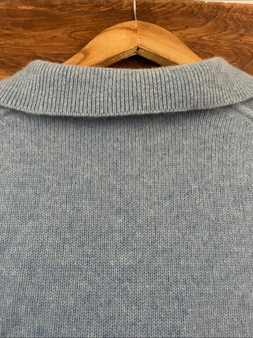 Alex Mill Alice cashmere polo sweater size small light blue - Picture 4 of 6